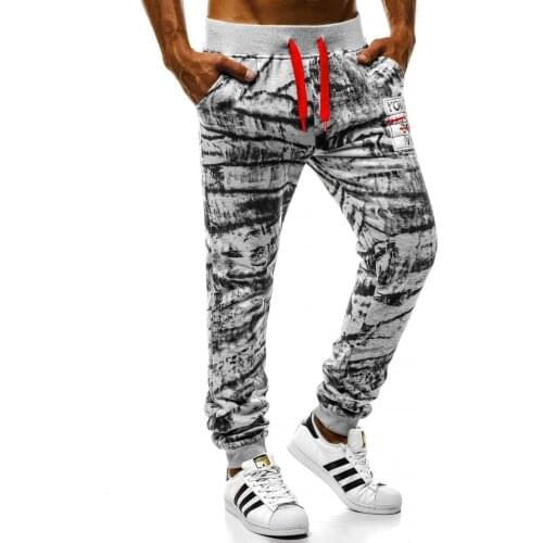 Mens Casual Sports Pants Slim Fit 3D Printing Fashion Street Pants Autuam and Winter Drawstring Sweater Pants