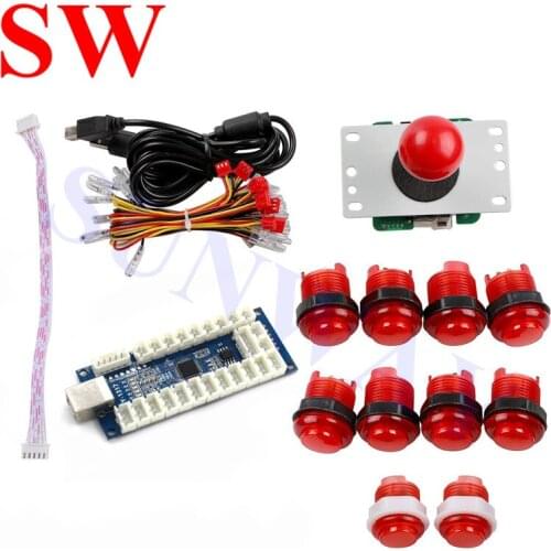DIY Arcade Joystick Kits 1 player Sanwa joystick+arcade LED button +USB game encoder for PC PS3 XBOX360 Android MAME Game Roker