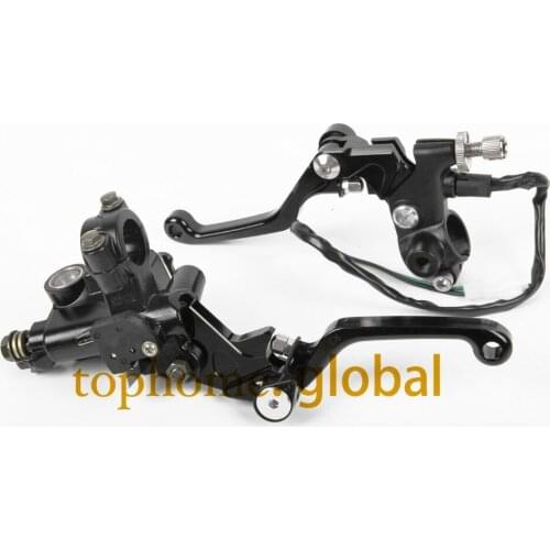 7/8" New CNC Brake Master Cylinder Pressure Switch Reservoir Levers Dirt Pit Bike Set For KAWASAKI KX250 2005-2006 Q007 2008