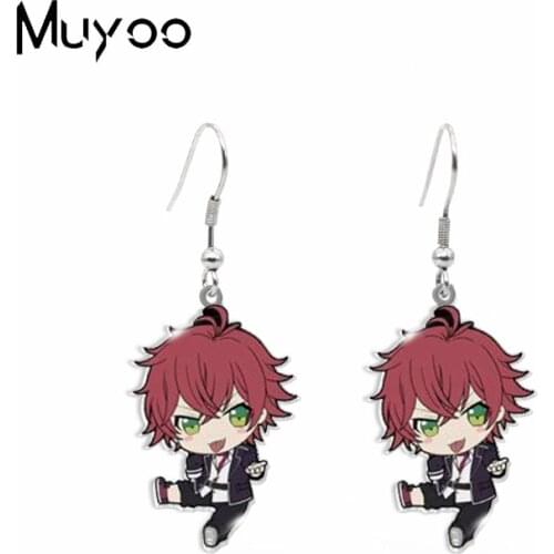 New Anime DIABOLIK LOVERS Vampire Epoxy Acrylic Dangle Earring Komori Yui Sakamaki Shu Resin Acrylic Earrings