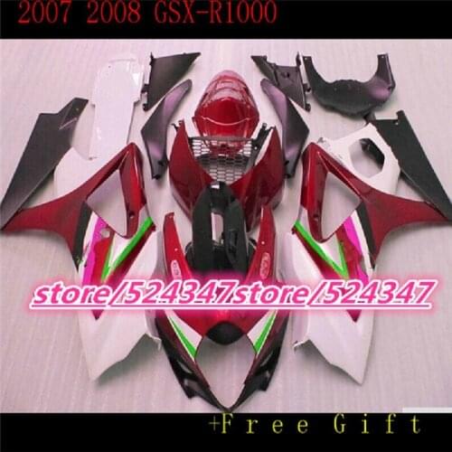 Upgrade motorcycle Fairing set for SUZUKI 2007 2008 GSXR1000 K7 ABS racing full fairings kit 07 08 GSXR 1000 red white black set