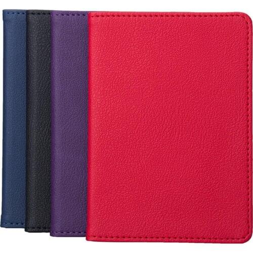 Solid Color Portable Travel Faux Leather Passport Ticket Holder Card Storage Bag Unisex Card Case Man Card Holder