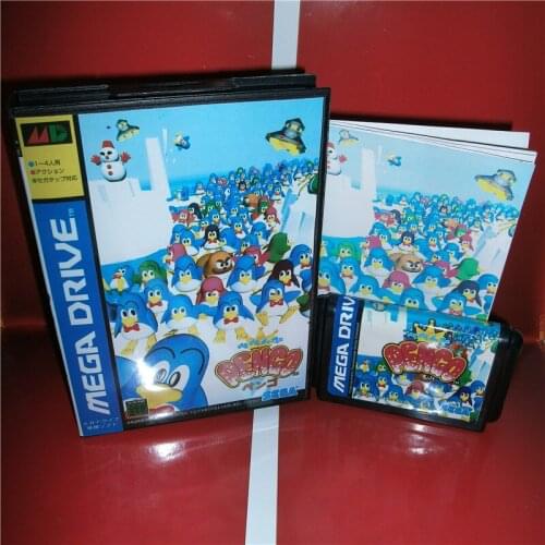 Pengo - The Ultimate Fighting Japan Cover with box and manual For Sega Megadrive Genesis Video Game Console 16 bit MD card