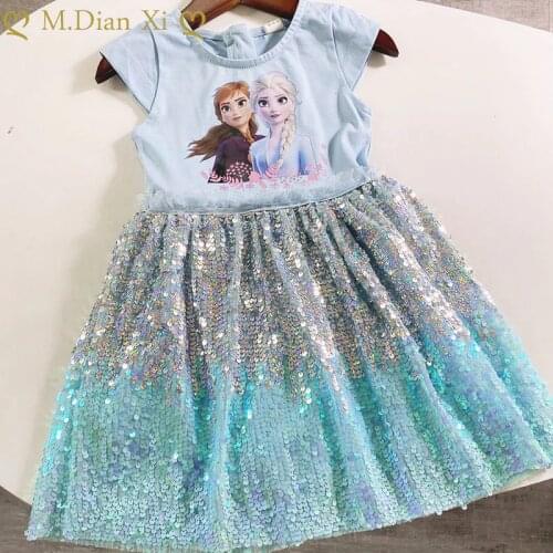 Girls Queen Elsa Dresses Elsa Elza Costumes Princess Anna Dress for Girls Party Vestidos Fantasia Kids Girls Clothing Elsa Dress
