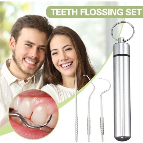 Stainless Steel Toothpick Set Portable Clean The Oral Toothpick Outdoor Household Travel Seal Storage Container Box #WT