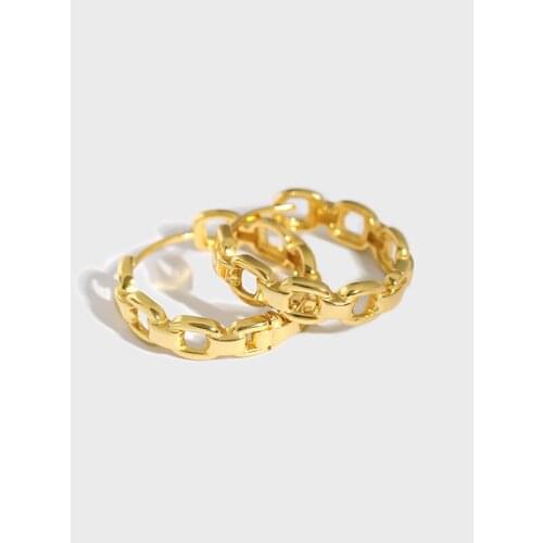 LouLeur Simple 925 sterling silver 18K Gold Double Chain Earring 2021 Female Earrings Silver 925 Jewelry For Women Europe