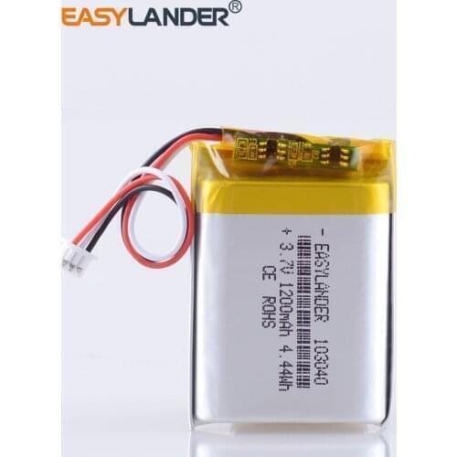 JST PH 1.25mm 3 pin 1200mAh Lithium Polymer LiPo replace batteries for Bluedio T2 Plus headphones flashlight walkie-talkie