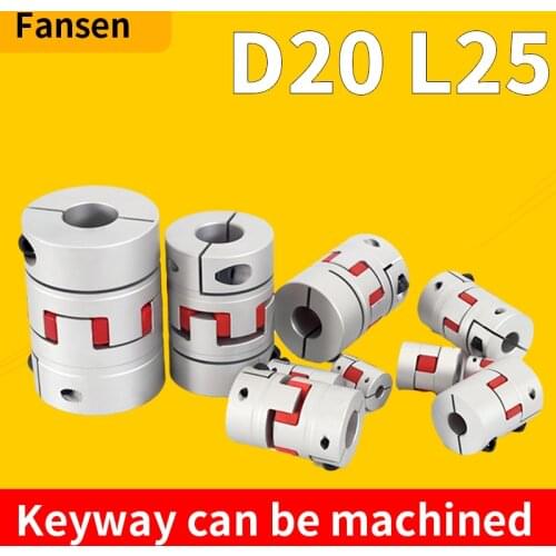 D20L25 GS09 CNC Coupling Aluminum Plum Flexible Shaft Coupler Three- jaw Motor Connector Solid Rubber Pad 6 / 6.35 / 8/10 mm