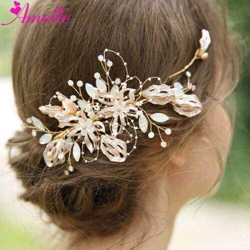 Wedding Charming Hair Comb Jewelry Freshwater Pearl and Shell Flower Princess Headpiece Bridal Side Comb Pins