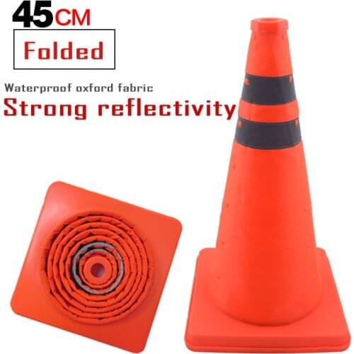 45cm telescopic cone reflector cone roadblock motorcycle training accessory cone warning emergency