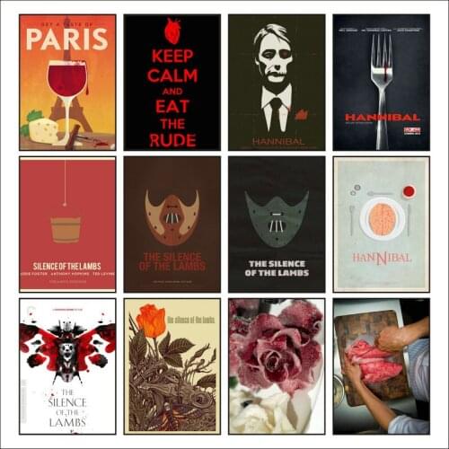 Hight Quality Canvas Poster Hannibal (No Date Mark) Poster Operative Diary Bloody NOTE Horrible Classic Movie Home Decoration