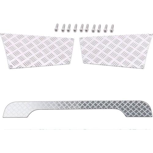 1 Set Rear Metal Skid Plate & 1 Set Metal Decoration Anti-Skate Board Reflector Strip