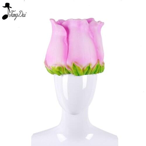 Halloween Carnival Party Funny Female Silicone Simulation Rose Hat Masquerade Dress Up Props cosplay women