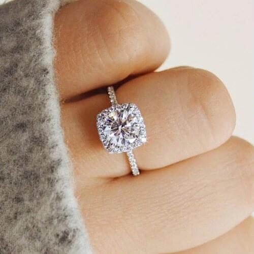 SUMENG 2020 New Trendy Crystal Engagement Claws Design Rings AAA White Zircon Cubic Elegant Ring For Women Wedding Jewelry