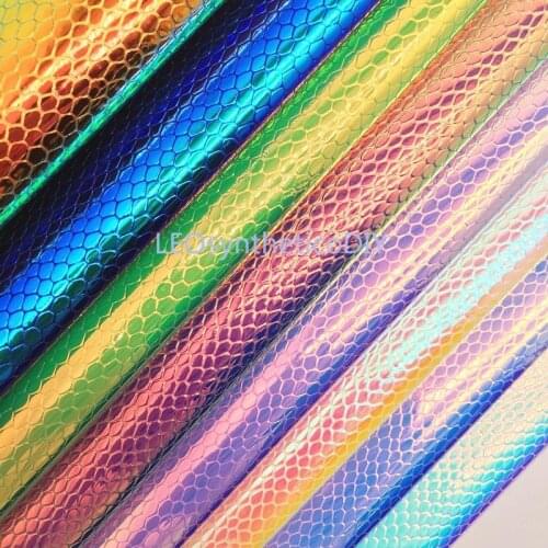 1PC 21X29CM Iridescent Faux Leather Fabric, Synthetic Leather Fabric Sheets, Leather For Making Bows LEOsyntheticoDIY T404