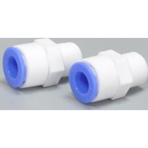 10 Pcs Male Thread 3/8 to 3/8 Pipe Diameter Straight Plug Fittings Household Water Purifier Connector