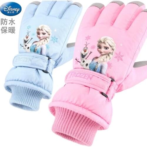 2020 Original Disney Frozen 2 elsa anna olaf winter Waterproof Ski Gloves Toy Cartoon doll Children Birthday Christmas gift