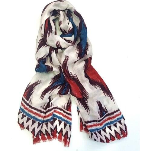 2021 Fashion Newest Geometry Printed Pattern Cotton Voile Scarf 10pcs/lot