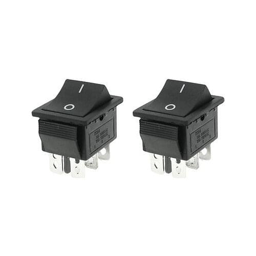 250V/15A 125V/20A AC Momentary ON/OFF DPDT Rocker Switch 2 Pcs