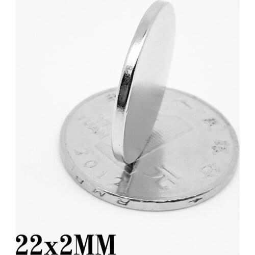 5/10/15/20/30/50PCS 22x2 mm Round Search Magnet 22mm X 2mm Disc Rare Earth Neodymium Magnet N35 Permanent Magnet Srtong 22*2 mm