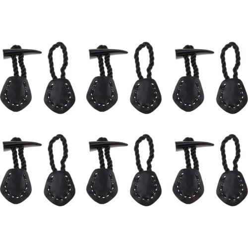 6 Pairs Fashion Horn Leather Toggle Buttons Coat Jacket Duffle Sewing Buttons