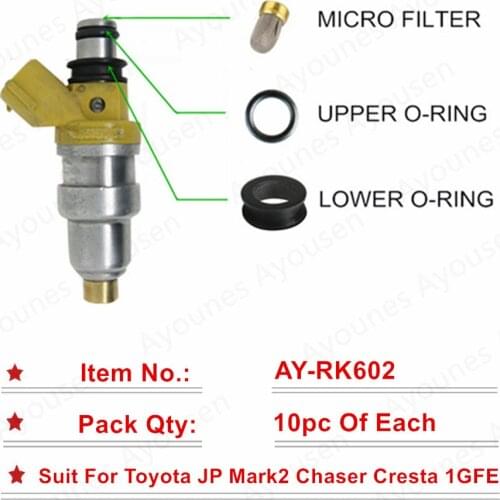 Free Shipping 10sets/30Pcs Fuel Injector Repair Kit for 23250-70110 23209-70110 For Toyota GX 90 GX100 Mark2 1GFE (AY-RK602)