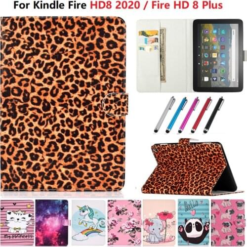 For Amazon Fire HD 8 Plus 2020 Cover For New Kindle Fire HD 8 2020 Case Lovely Cat Panda Starry Sky Tablet Shell For HD8 8 inch