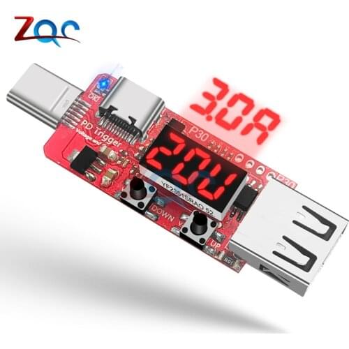 PD 3.0 2.0 QC Quick Charger Trigger Digital Current Voltage Voltmeter Ammeter Mobile Power Supply Type C USB Tester Detector
