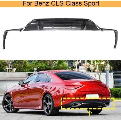 Carbon Fiber Rear Bumper Diffuser For Mercedes Benz CLS Class CLS400 CLS550 Sport Sedan 2018 2019 Car Rear Bumper Diffuser Lip