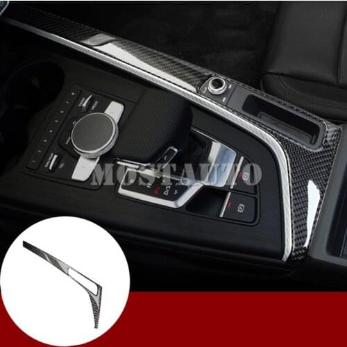 For Audi A4 S4 Carbon Fiber Console Gear Shift Box Frame Trim Cover 2016-2020 1pcs Car Accessories Interior Car Decor