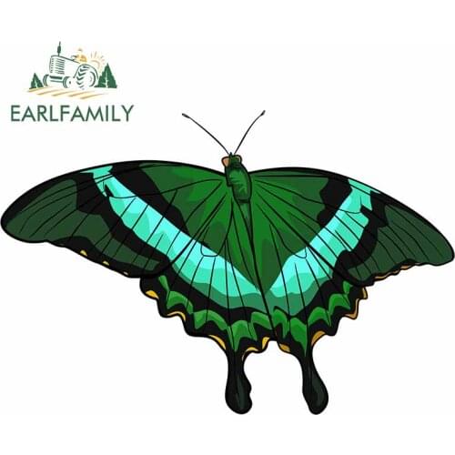 EARLFAMILY 13cm x 8.7cm For Butterfly Occlusion Scratch Car Stickers Funny Decal Waterproof Sunscreen Laptop Creative Decoration