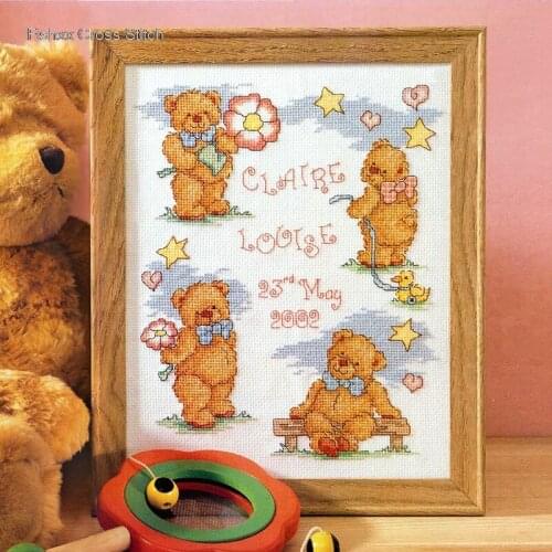 Fishxx Cross Stitch Kit European Magazine Crazy44-1 Teddy Bears Day DIY Alphabet Day Memorial Day