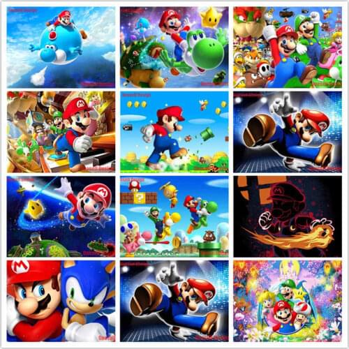 2019 top popular 5d diamond mosaic sale cartoon 5d diamond painting anime christmas children decorations for home wall sticker