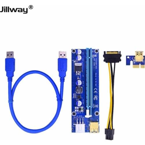 Jillway 6-Pin pci-e to pci adapter card VER009s gold-plated head USB3.0adapter cable pci-e1x to 16xgraphics card extension cable