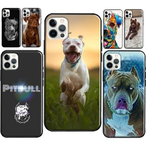 Cute Pit Bull Dog Pitbull Soft Case For iPhone 12 11 Pro Max XS XR X 12 mini 5S SE 2020 6S 7 8 Plus Phone Cover