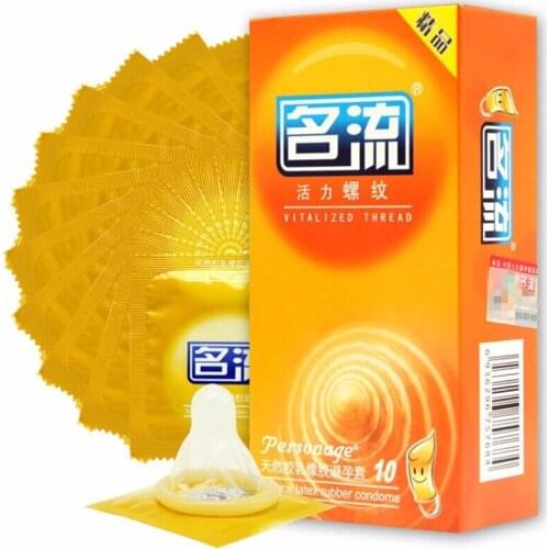G Spot Condom Man Massage Penis Silicone Extender Condoms Ribbed Condoms 10 pcs Vitality Thread Lemon Scent Type Male Erotic