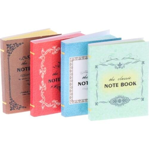 4Pcs 1/12 Miniature Scene Model Dollhouse Accessories Mini Book Paper Notebook Children Toys Birthday Gifts Accessories For Doll