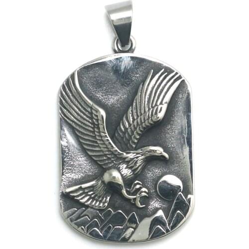 Unisex 316L Stainless Steel Cool Punk Gothic Eagle Biker Pendant Newest