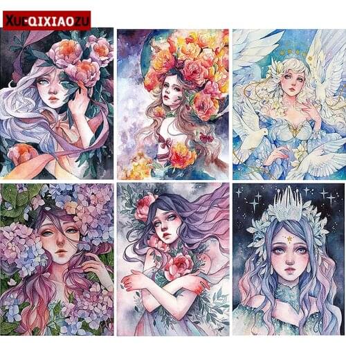 Diy Diamond Embroidery Paintings Full Square/Round Illustration Girl Portrait Series Mosaic Set Holiday Gift Home Decoration New