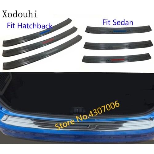 Car Sticker Outside Rear Back Bumper Tailgate Pedal Trim Frame Plate External Threshold Parts 1pcs For Ford Focus 2018 2019 2020