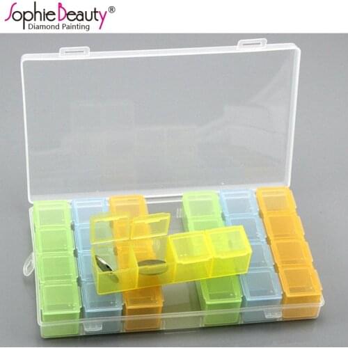 New 4/28 Slots Adjustable Plastic Storage Box Jewelry Pill Clear Case Diamond Painting Coss Stitch Embroidery Beaded Mosaic Tool