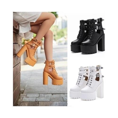 The new European and American style singer waterproof platform 15CM Roman shoes nightclub muffin bottom high-heeled stage shoes