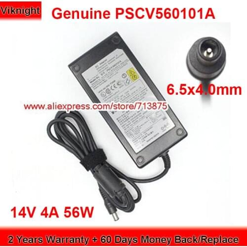 Genuine PSCV560101A 14V 4A 56W AC Adapter with Plug Size 6.5x4.0mm Power Supply