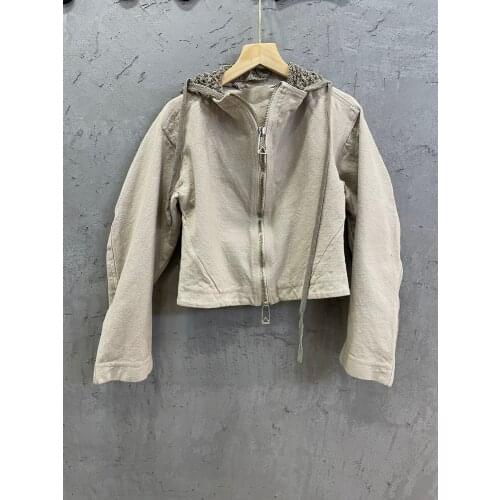 Autumn Fashion 2021FW Luxury Women High Quality Hoodes Short Linen Jacket Coat For Ladies Tutu