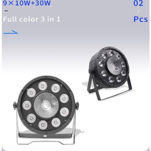 2pcs/lots 9x10W+30w Flat LED Par Lights 9*10w+30w RGB 3IN1 PAR DMX512 control disco lights professional stage DJ equipment