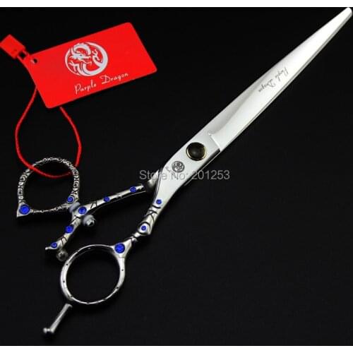 8.0Inch High Quality Professional Cutting Scissors,360 Degree Rotation Fly Barbers Hair Shears with Blue Diamond 1pcs,LZS0428