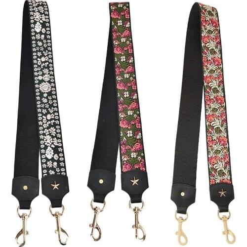Women Bag Strap Handbag Belt Flowers Wide Strap Shoulder Bag Replacement Strap Accessory Bag Part Adjustable Belt For Bags