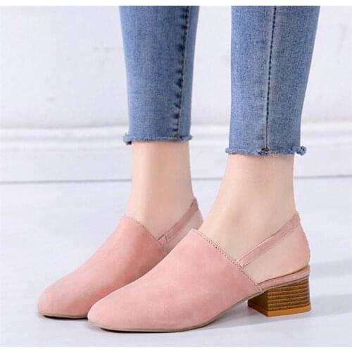 Shoes Woman Casual Fashion Sandals For Women Shoes Low Heels Summer Closed Toe Slip on