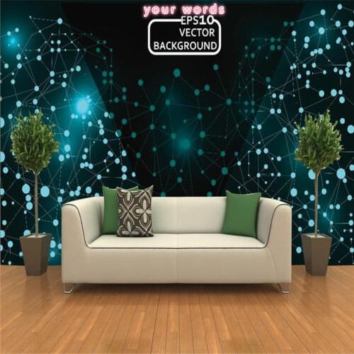 Modern Abstract 3D Technology and Networking Science Background Mural Wallpaper Company IT Office Industrial Decor Wall Paper 3D