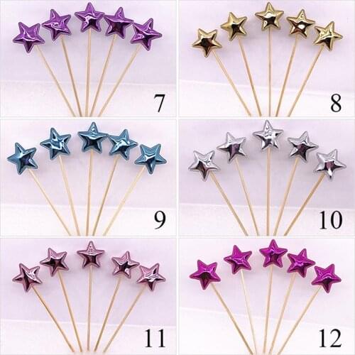 5 Pcs Crown Star Colorful Gold Baby Shower For Kids Cake Toppers Birthday Cake Topper For Cake Decoration Accessories Supply